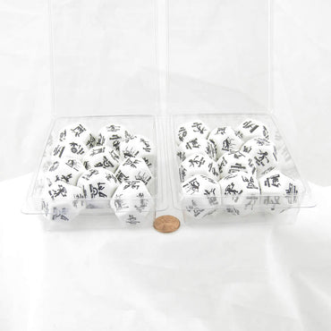 WCXCV0008E20 White Trap Dice with Black Traps 28mm (1.1 inch) D12 Set of 20 (ONLINE ORDER ONLY)