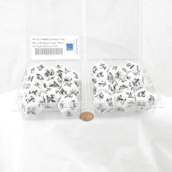 WCXCV0008E20 White Trap Dice with Black Traps 28mm (1.1 inch) D12 Set of 20 (ONLINE ORDER ONLY)