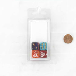 WCXCV0077E4 Skull and Crossbones Dice Assorted Colors with Pips 16mm D6 Pack of 4 (ONLINE ORDER ONLY)