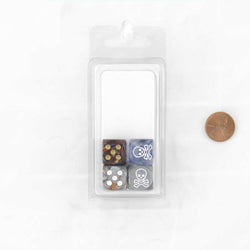 WCXCV0077E4 Skull and Crossbones Dice Assorted Colors with Pips 16mm D6 Pack of 4 (ONLINE ORDER ONLY)