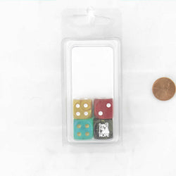 WCXCV0091E4 Nope (grumpy cat) Dice Assorted Colors Pips 16mm (5/8in) D6 Pack of 4 (ONLINE ORDER ONLY)