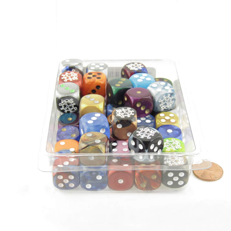 WCXCV0130E50 Sick Dice Assorted Colors with Pips 16mm (5/8in) D6 Pack of 50 (ONLINE ORDER ONLY)