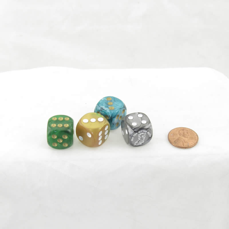 WCXCV0135E4 Are You Kitten Me Dice Assorted Colors with Pips 16mm (5/8in) D6 Pack of 4 (ONLINE ORDER ONLY)