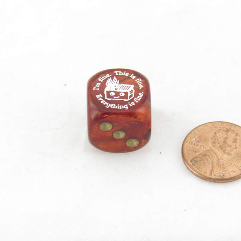 WCXCV0136E15 Dumpster Fire Dice Assorted Colors with Pips 16mm (5/8in) D6 Pack of 15 (ONLINE ORDER ONLY)