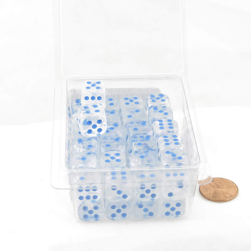 WCXDB1281E50 Icicle Borealis Dice Luminary Light Blue Pips 12mm (1/2in) D6 Set of 50 (ONLINE ORDER ONLY)