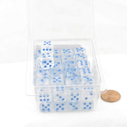 WCXDB1281E50 Icicle Borealis Dice Luminary Light Blue Pips 12mm (1/2in) D6 Set of 50 (ONLINE ORDER ONLY)