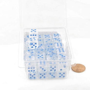 WCXDB1281E50 Icicle Borealis Dice Luminary Light Blue Pips 12mm (1/2in) D6 Set of 50 (ONLINE ORDER ONLY)