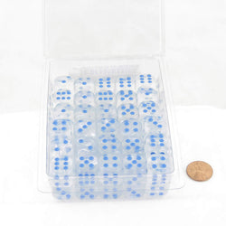 WCXDB1681E50 Icicle Borealis Dice Luminary Light Blue Pips 16mm (5/8 inch) D6 Set of 50 (ONLINE ORDER ONLY)