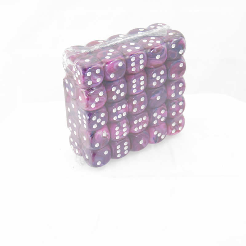 WCXDF1657E50 Violet Festive Dice with White Pips 16mm (5/8in) D6 Pack of 50 (ONLINE ORDER ONLY)