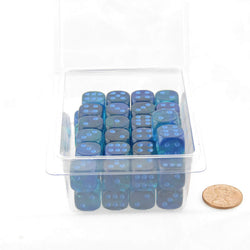 WCXDG1263E50 Blue and Blue Gemini Luminary Dice with Light Blue Pips D6 12mm (1/2in) Pack of 50 (ONLINE ORDER ONLY)