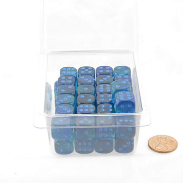 WCXDG1263E50 Blue and Blue Gemini Luminary Dice with Light Blue Pips D6 12mm (1/2in) Pack of 50 (ONLINE ORDER ONLY)