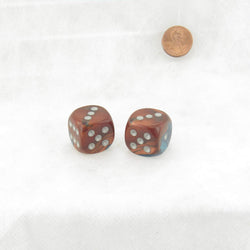WCXDG2053E2  Copper and Teal Gemini Dice with Silver Pips 20mm (3/4in) D6 Pack of 2 (ONLINE ORDER ONLY)