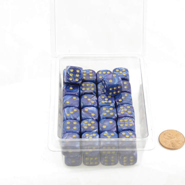 WCXDL1297E50 Purple Lustrous Dice Gold Pips D6 12mm Bulk Pack of 50 (ONLINE ORDER ONLY)
