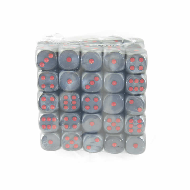 WCXDL1628E50 Black Velvet Dice Red Pips D6 16mm (5/8in) Bulk Pack of 50 (ONLINE ORDER ONLY)