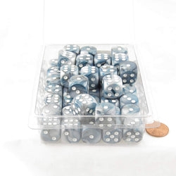WCXDL1690E50 Slate Lustrous Dice White Pips D6 16mm (5/8in) Bulk Pack of 50 (ONLINE ORDER ONLY)