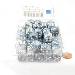 WCXDL1690E50 Slate Lustrous Dice White Pips D6 16mm (5/8in) Bulk Pack of 50 (ONLINE ORDER ONLY)