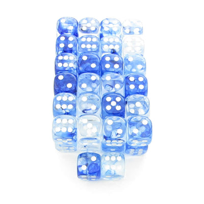 WCXDN1616E50 Dark Blue Nebula Dice White Pips D6 16mm Bulk Pack of 50 (ONLINE ORDER ONLY)