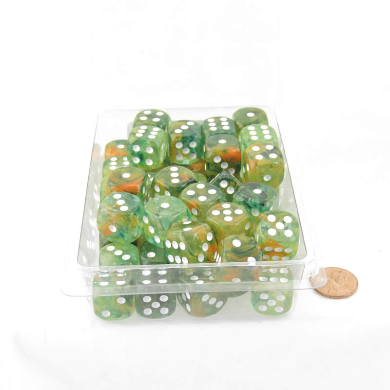WCXDN1655E50 Spring Nebula Dice Luminary with White Pips 16mm (5/8in) D6 Set of 50 (ONLINE ORDER ONLY)