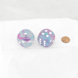 WCXDN3045E2 Wisteria Nebula Luminary Dice White Pips D6 30mm (1.18in) Pack of 2 (ONLINE ORDER ONLY)