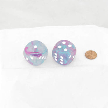 WCXDN3045E2 Wisteria Nebula Luminary Dice White Pips D6 30mm (1.18in) Pack of 2 (ONLINE ORDER ONLY)