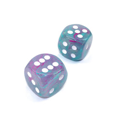 WCXDN3045E2 Wisteria Nebula Luminary Dice White Pips D6 30mm (1.18in) Pack of 2 (ONLINE ORDER ONLY)