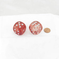 WCXDN3054E2 Red Nebula Luminary Dice Silver Pips D6 30mm (1.18in) Pack of 2 (ONLINE ORDER ONLY)