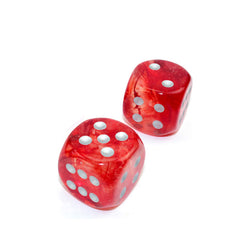 WCXDN3054E2 Red Nebula Luminary Dice Silver Pips D6 30mm (1.18in) Pack of 2 (ONLINE ORDER ONLY)