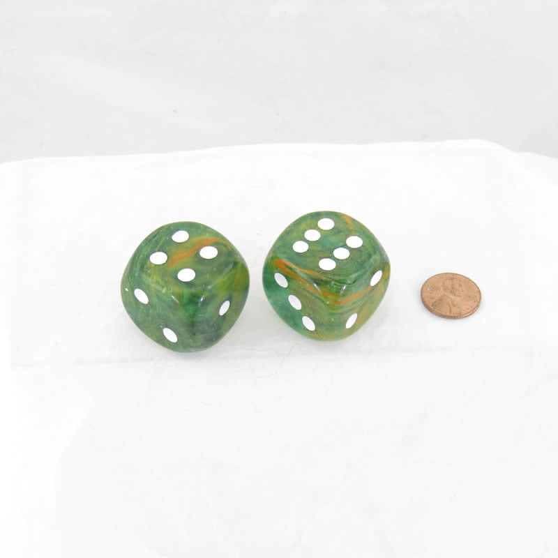 WCXDN3055E2 Spring Nebula Luminary Dice White Pips D6 30mm (1.18in) Pack of 2 (ONLINE ORDER ONLY)