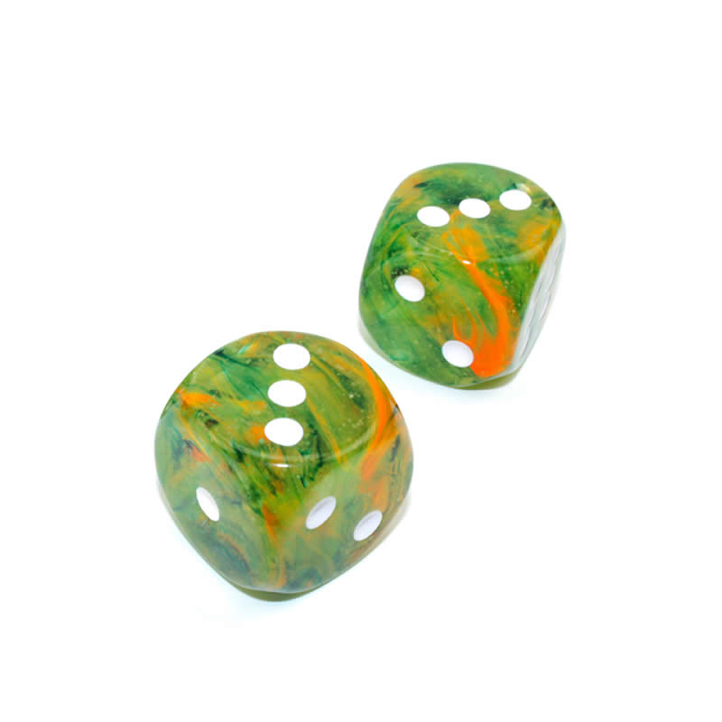 WCXDN3055E2 Spring Nebula Luminary Dice White Pips D6 30mm (1.18in) Pack of 2 (ONLINE ORDER ONLY)