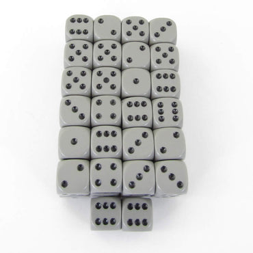 WCXDQ1210E50 Dark Grey Opaque Dice Black Pips D6 12mm Bulk Pack of 50 (ONLINE ORDER ONLY)