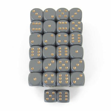 WCXDQ1620E50 Dark Grey Opaque Dice Copper Pips D6 16mm Pack Of 50 (ONLINE ORDER ONLY)