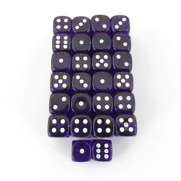WCXDT1207E50 Purple Translucent Dice White Pips D6 12mm Pack Of 50 (ONLINE ORDER ONLY)