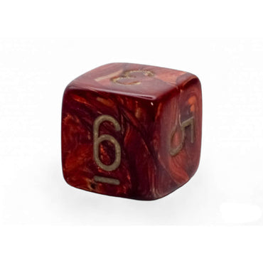 WCXLC0604E2 Scarlet Scarab Mega-Hedral with Gold Colored Numbers 20mm (25/32in) D6 Pack of 2 (ONLINE ORDER ONLY)