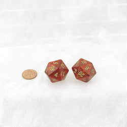 WCXLC2004E2 Scarlet Scarab Mega-Hedral with Gold Colored Numbers 20mm (25/32in) D20 Pack of 2 (ONLINE ORDER ONLY)
