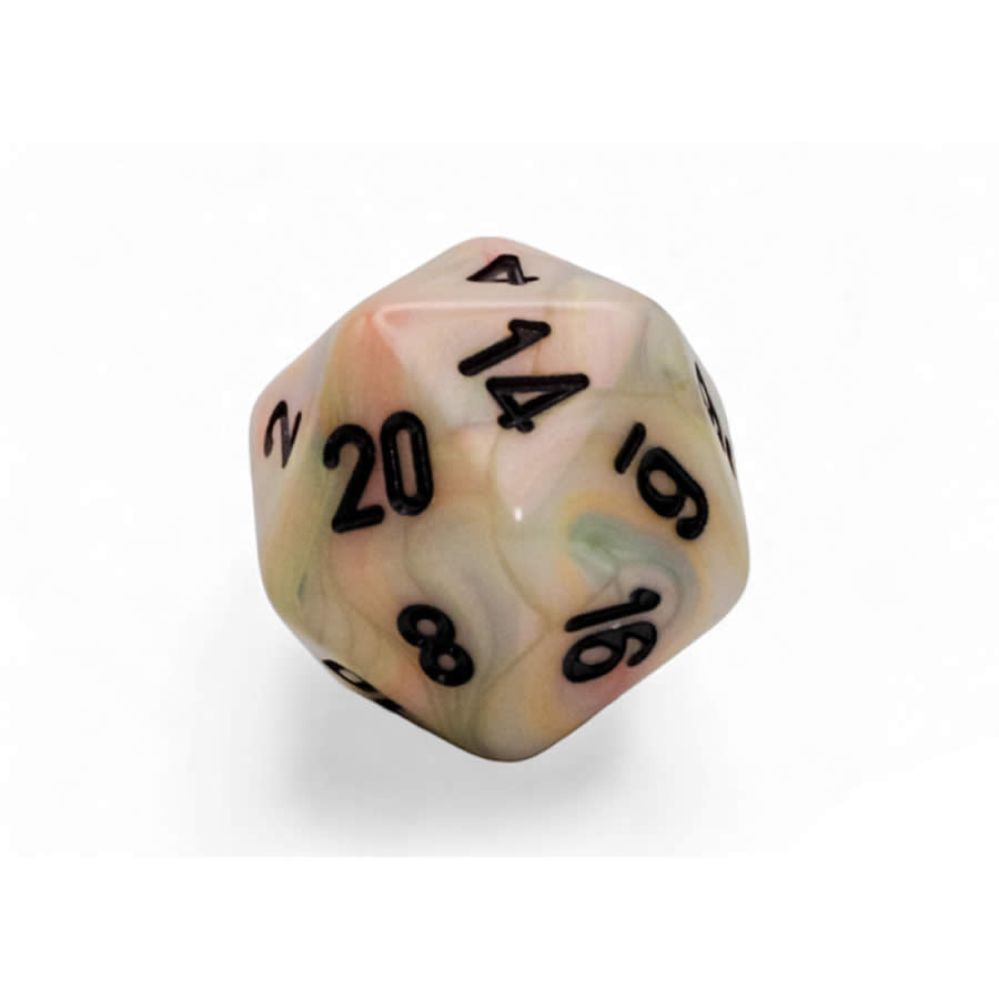 WCXLF2062E2 Circus Festive Mega-Hedral with Black Colored Numbers 20mm (25/32in) D20 Pack of 2 (ONLINE ORDER ONLY)