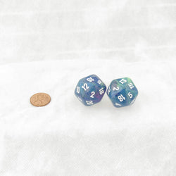 WCXLF2066E2 Waterlily Festive Mega-Hedral with White Colored Numbers 20mm (25/32in) D20 Pack of 2 (ONLINE ORDER ONLY)