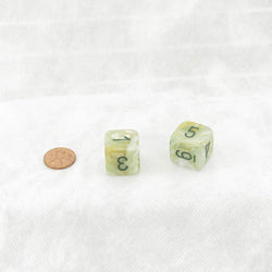 WCXLM0695E2 Green Marble Colored Mega-Hedral with Dark Green Numbers 20mm (25/32in) D6 Pack of 2 (ONLINE ORDER ONLY)
