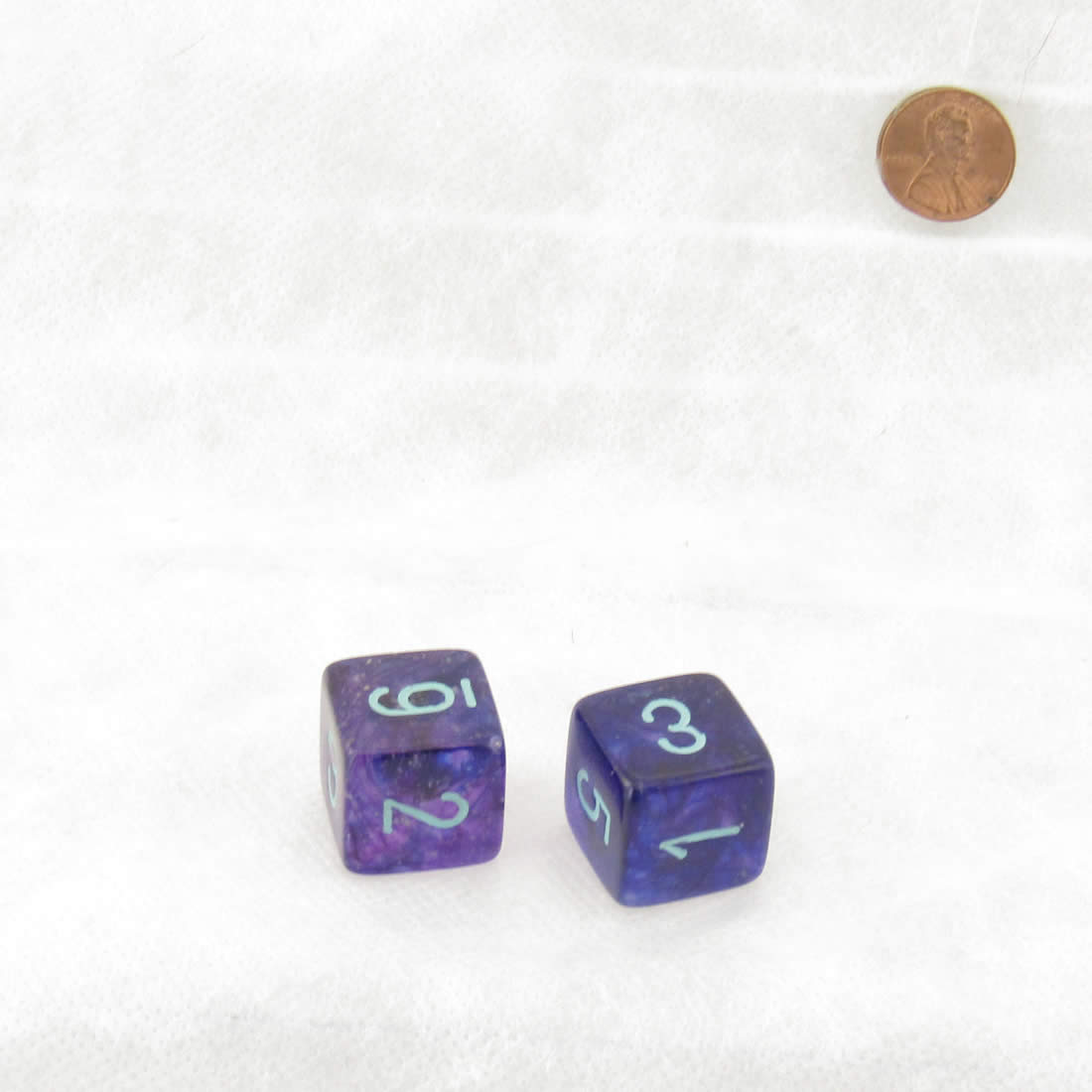 WCXLN0657E2 Nocturnal Nebula Mega-Hedral with Turquoise Colored Numbers 20mm (25/32in) D6 Pack of 2 (ONLINE ORDER ONLY)
