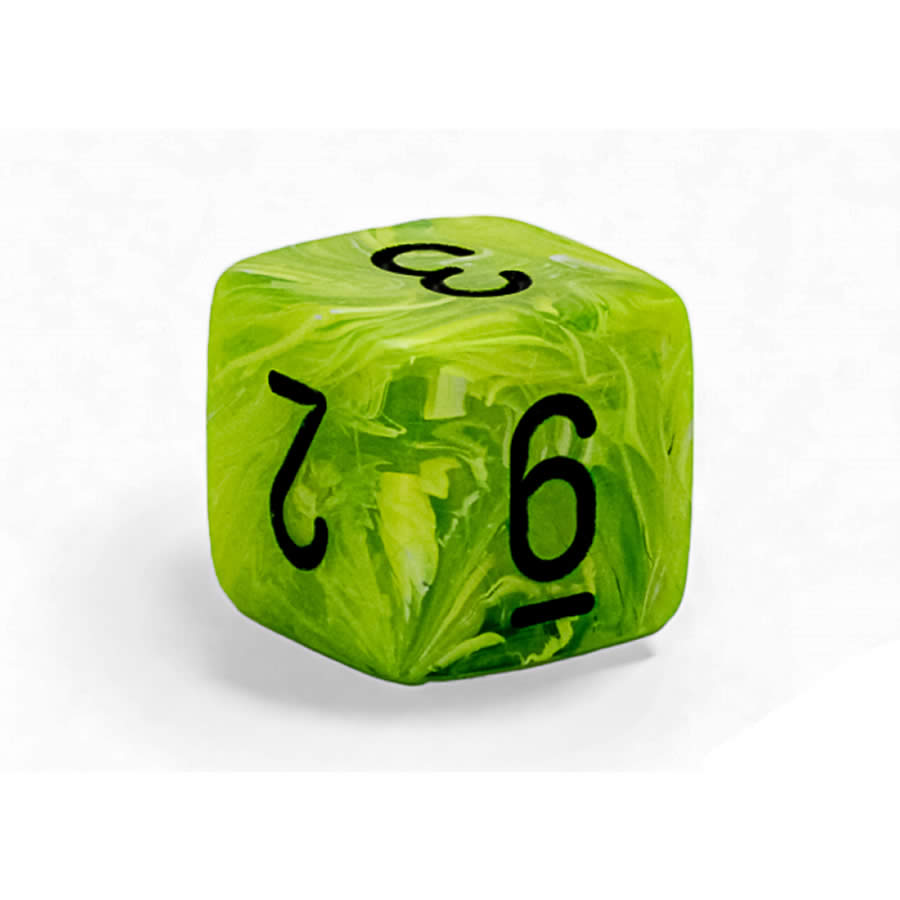 WCXLV0600E2 Bright Green Vortex Mega-Hedral with Black Colored Numbers 20mm (25/32in) D6 Pack of 2 (ONLINE ORDER ONLY)