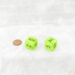 WCXLV0600E2 Bright Green Vortex Mega-Hedral with Black Colored Numbers 20mm (25/32in) D6 Pack of 2 (ONLINE ORDER ONLY)