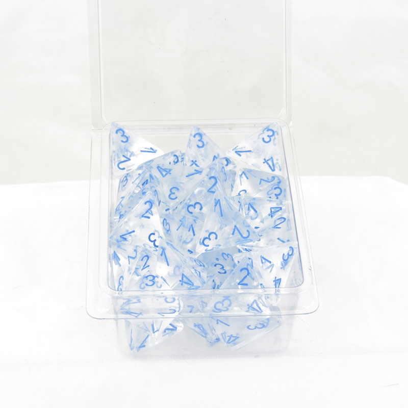 WCXPB0481E50 Icicle Borealis Dice Luminary Light Blue Numbers D4 16mm Pack of 50 (ONLINE ORDER ONLY)