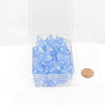 WCXPB0486E50 Sky Blue Borealis Dice Luminary White Numbers D4 16mm Pack of 50 (ONLINE ORDER ONLY)