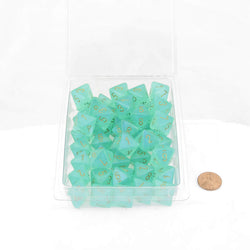 WCXPB0875E50 Light Green Borealis Dice Luminary Gold Numbers D8 16mm (5/8in) Pack of 50 (ONLINE ORDER ONLY)