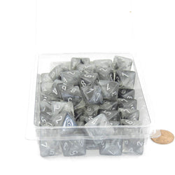 WCXPB0878E50 Light Smoke Borealis Dice Luminary Silver Numbers D8 16mm (5/8in) Pack of 50 (ONLINE ORDER ONLY)