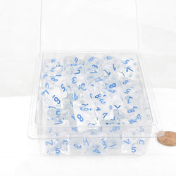 WCXPB0881E50 Icicle Borealis Dice Luminary Light Blue Numbers D8 Aprox 16mm Pack of 50 (ONLINE ORDER ONLY)