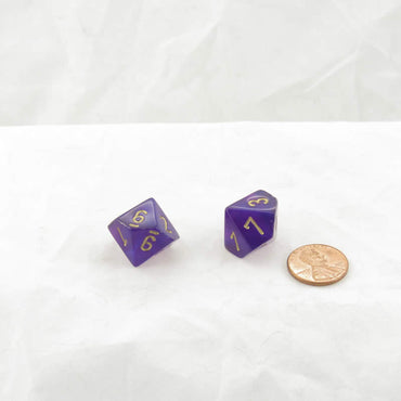 WCXPB1017E2 Royal Purple Borealis Dice Gold Numbers D10 16mm Pack of 2 (ONLINE ORDER ONLY)