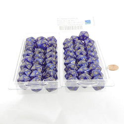 WCXPB2087E50 Royal Purple Borealis Dice Luminary with Gold Numbers D20 16mm (5/8in) Pack of 50 (ONLINE ORDER ONLY)