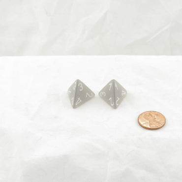 WCXPF0408E2 Smoke Frosted Dice White Numbers D4 16mm Pack of 2 (ONLINE ORDER ONLY)