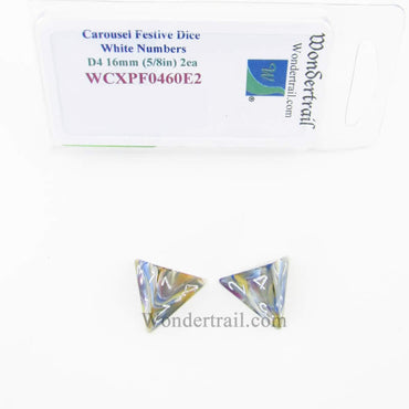 WCXPF0460E2 Carousel Festive Dice White Numbers D4 16mm (5/8in) Pack of 2 (ONLINE ORDER ONLY)