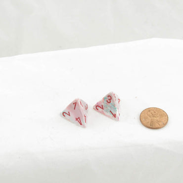WCXPF0464RE2 Pop Art Festive Dice with Red Numbers D4 Aprox 16mm (5/8in) Pack of 2 (ONLINE ORDER ONLY)